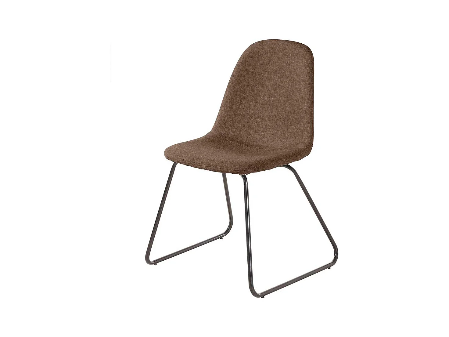 Webstoff Stühle in Hellbraun Metallbügeln (Set)