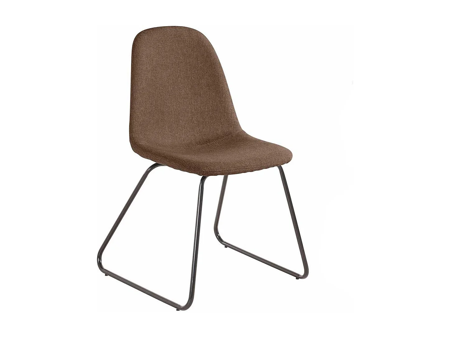 Webstoff Stühle in Hellbraun Metallbügeln (Set)