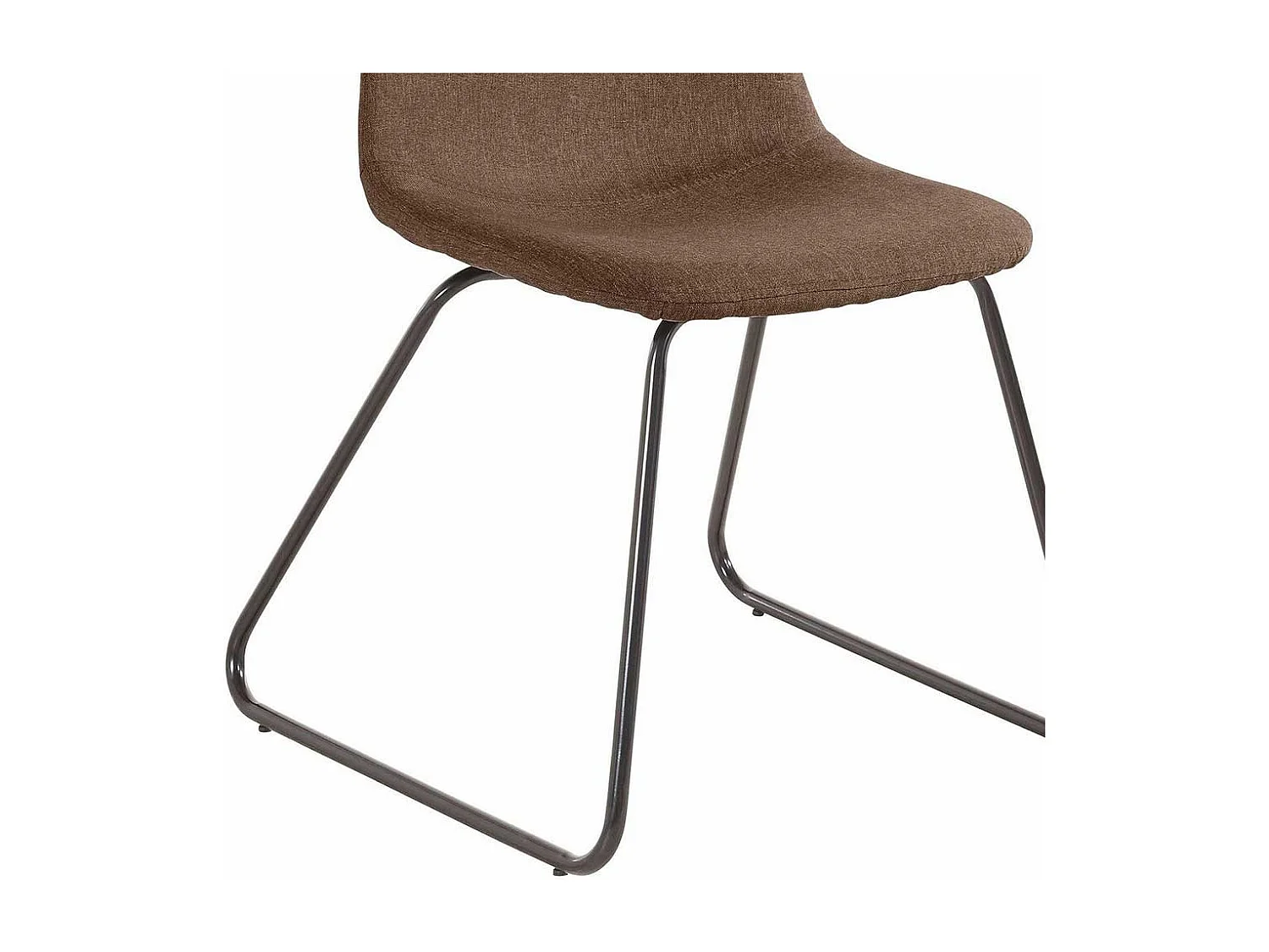 Webstoff Stühle in Hellbraun Metallbügeln (Set)