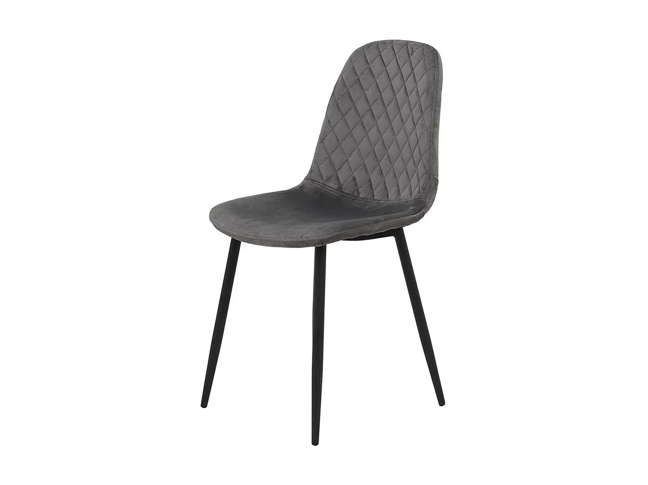 Stühle in Grau Samt gesteppter Lehne (Set)