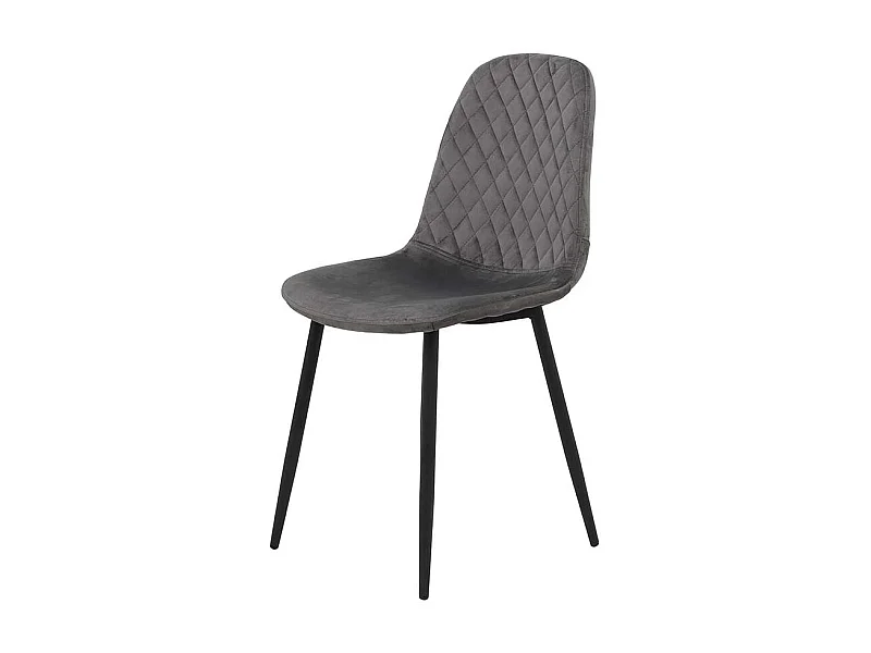 Stühle in Grau Samt gesteppter Lehne (Set)