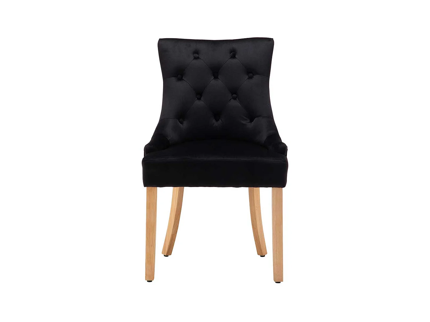 Esszimmer Stühle mit schwarzem Samtbezug Knopfsteppung (2er Set)