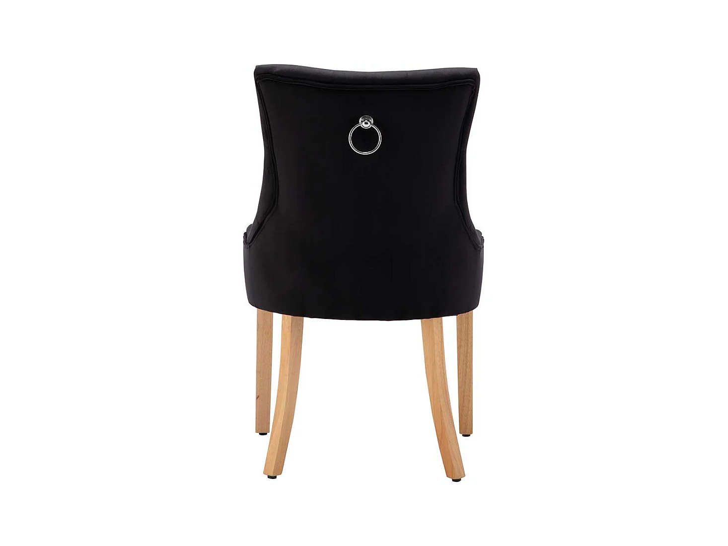 Esszimmer Stühle mit schwarzem Samtbezug Knopfsteppung (2er Set)
