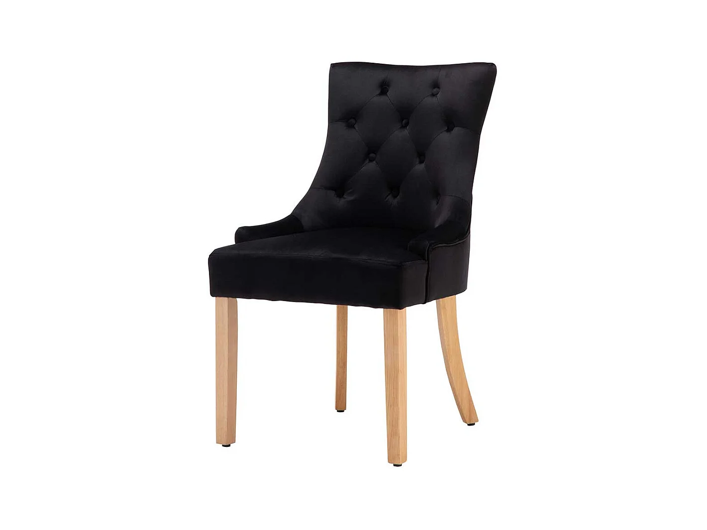 Esszimmer Stühle mit schwarzem Samtbezug Knopfsteppung (2er Set)