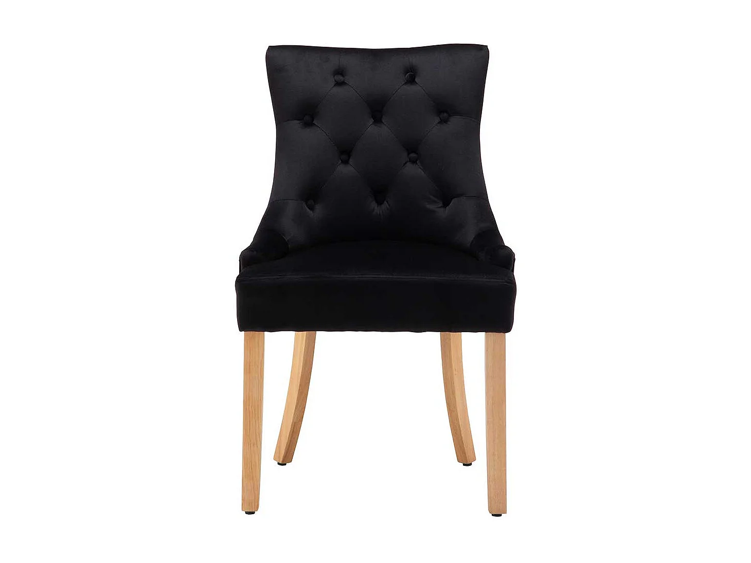 Esszimmer Stühle mit schwarzem Samtbezug Knopfsteppung (2er Set)