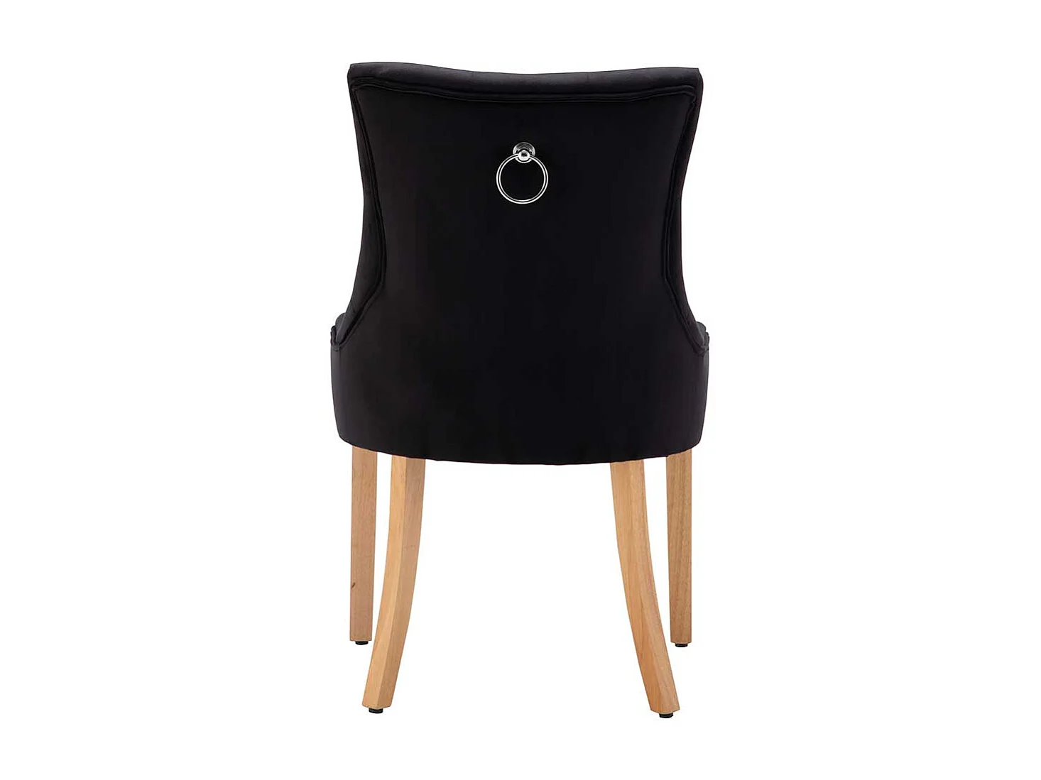 Esszimmer Stühle mit schwarzem Samtbezug Knopfsteppung (2er Set)