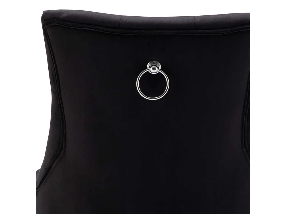 Esszimmer Stühle mit schwarzem Samtbezug Knopfsteppung (2er Set)