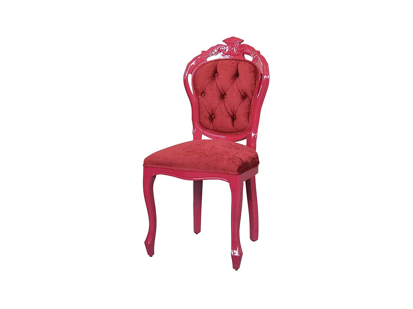 Samt Stuhl in Rot Barock Design
