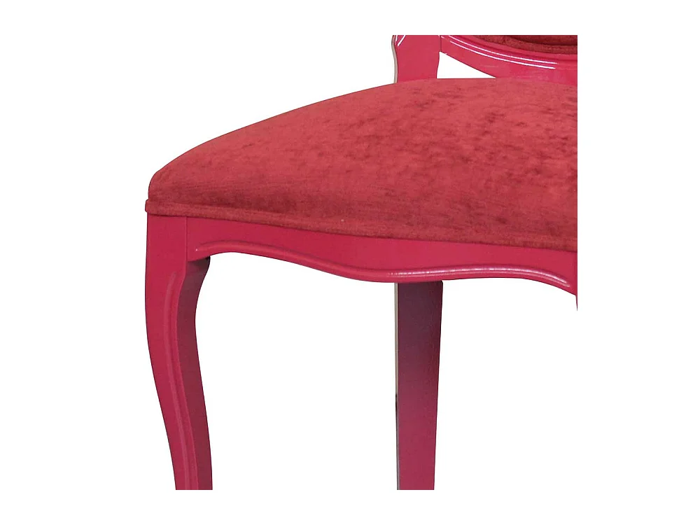 Samt Stuhl in Rot Barock Design