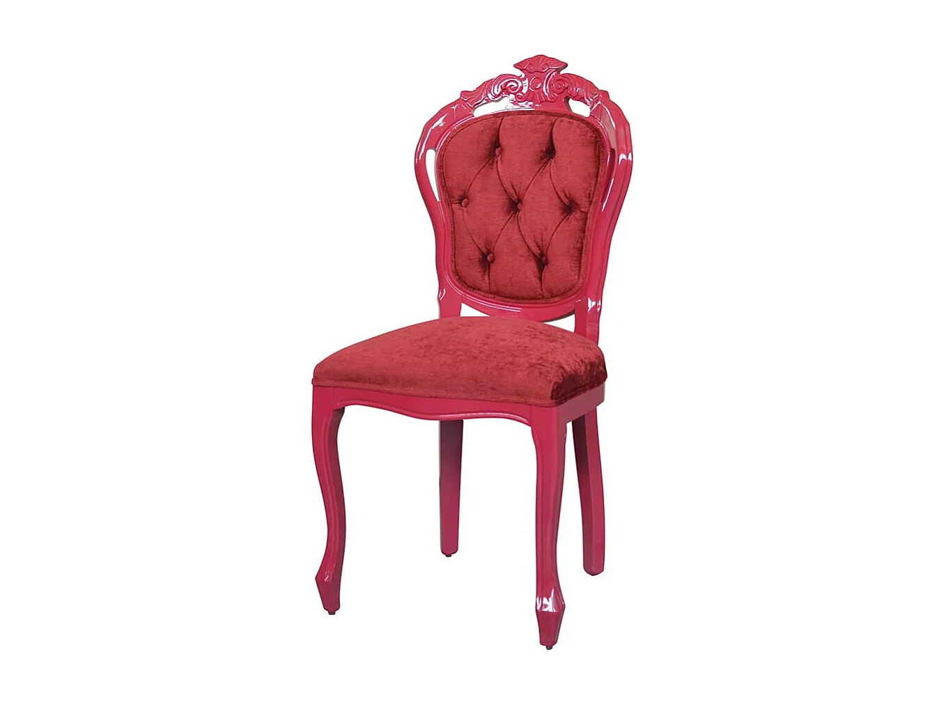 Samt Stuhl in Rot Barock Design