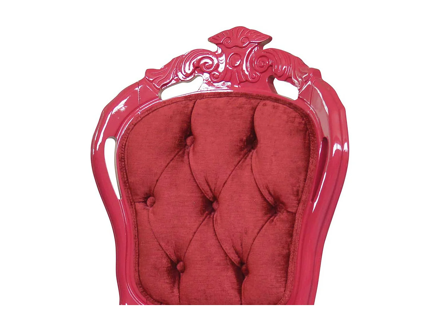 Samt Stuhl in Rot Barock Design