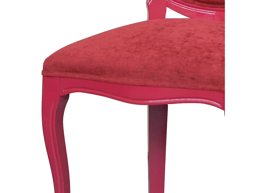 Samt Stuhl in Rot Barock Design