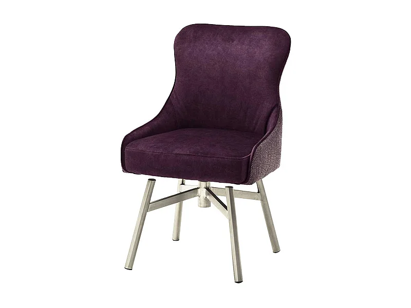 Esszimmer Polsterst�hle in Dunkelrot Stoff Edelstahl (2er Set)