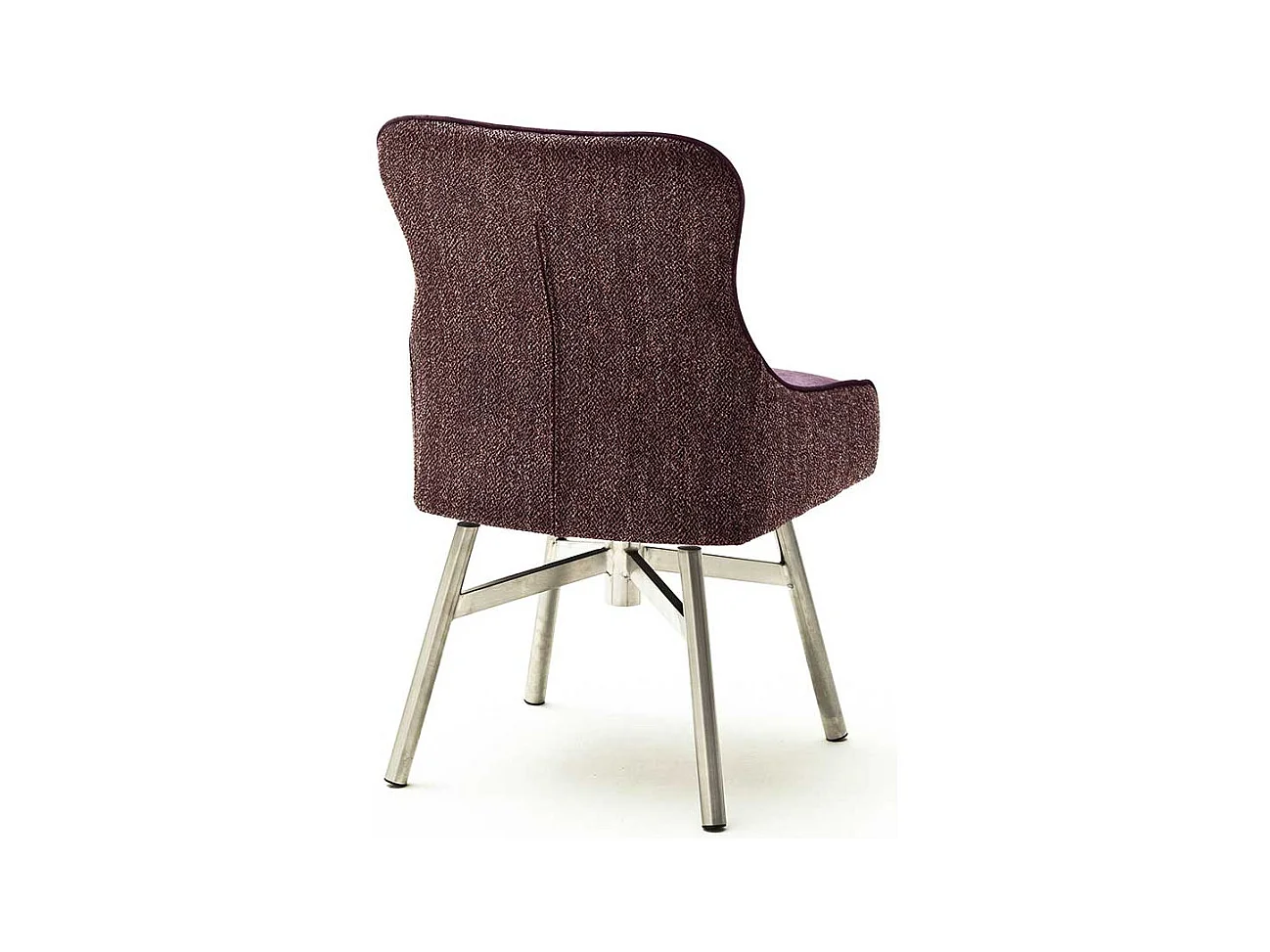 Esszimmer Polsterst�hle in Dunkelrot Stoff Edelstahl (2er Set)