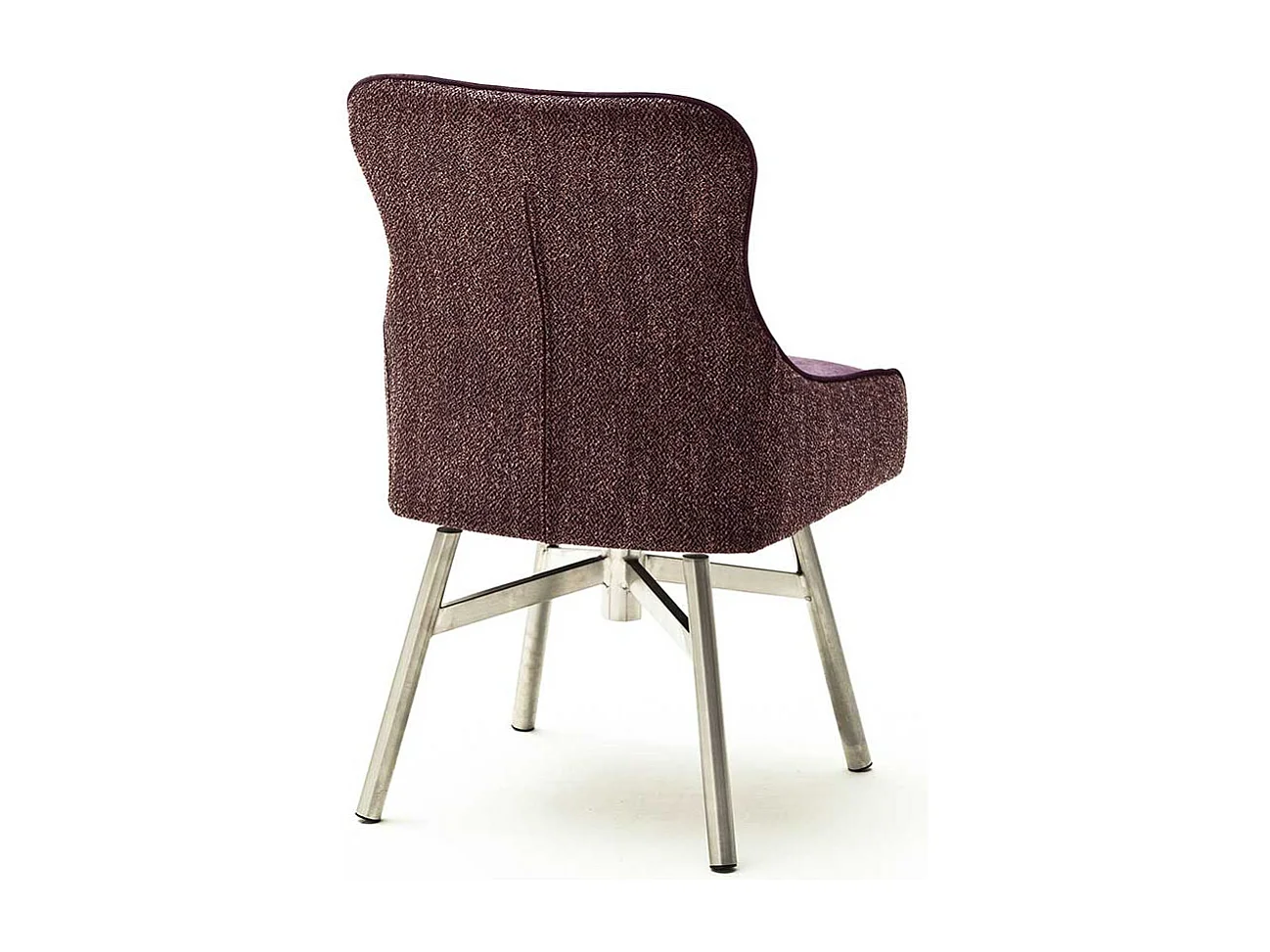 Esszimmer Polsterst�hle in Dunkelrot Stoff Edelstahl (2er Set)