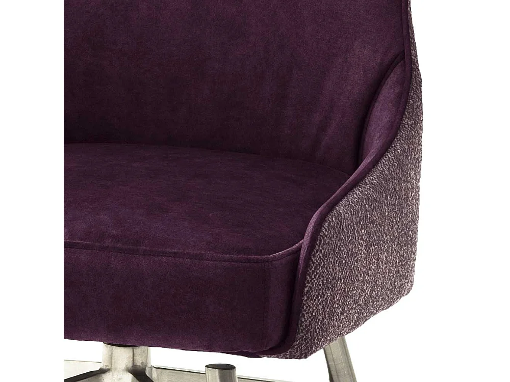 Esszimmer Polsterst�hle in Dunkelrot Stoff Edelstahl (2er Set)