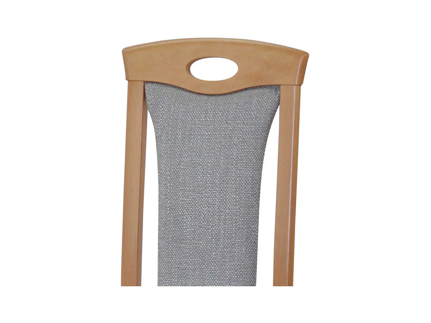 Buche Stühle in Hellgrau Stoff & Kunstleder hoher Lehne (2er Set)