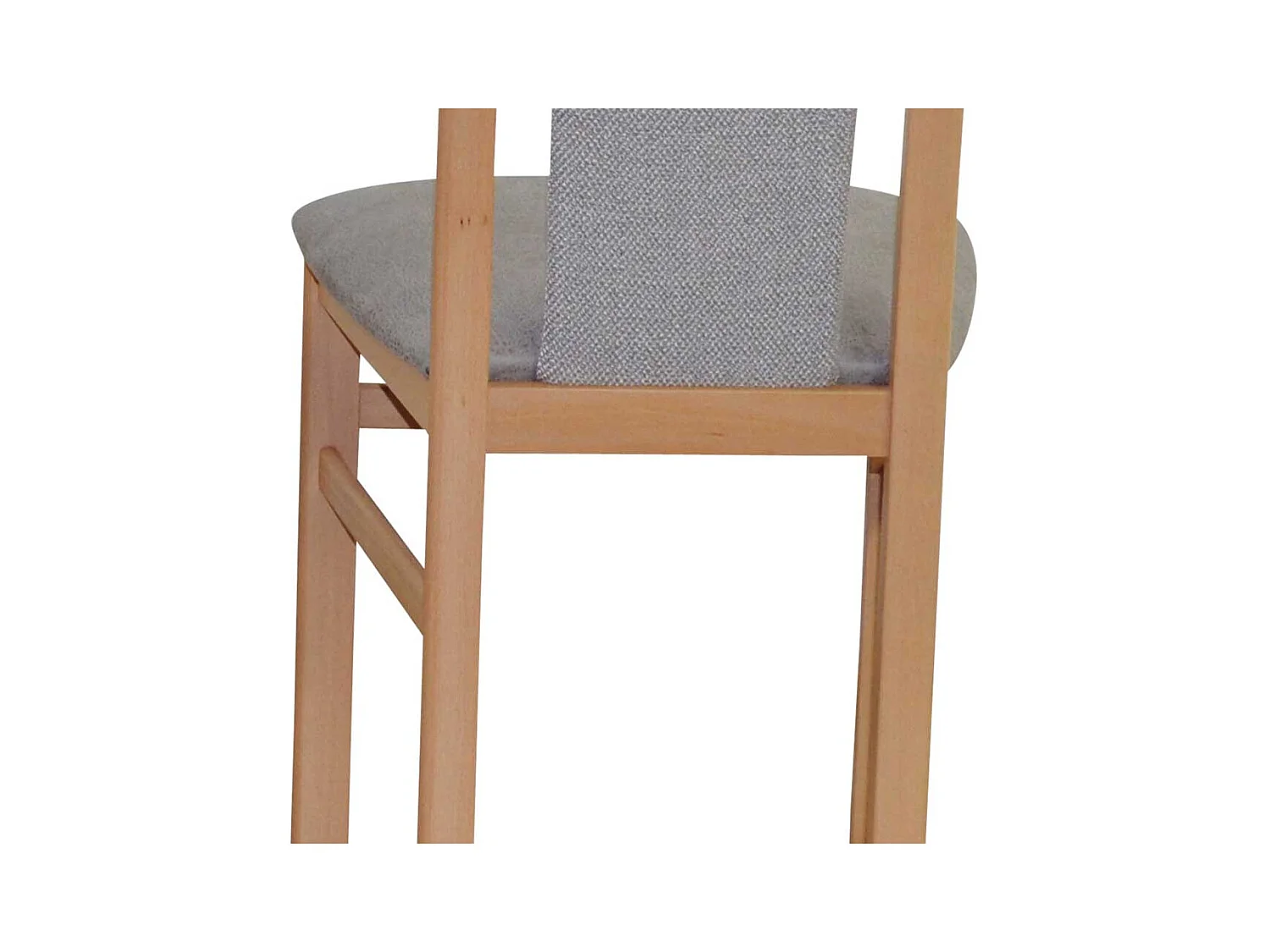 Buche Stühle in Hellgrau Stoff & Kunstleder hoher Lehne (2er Set)