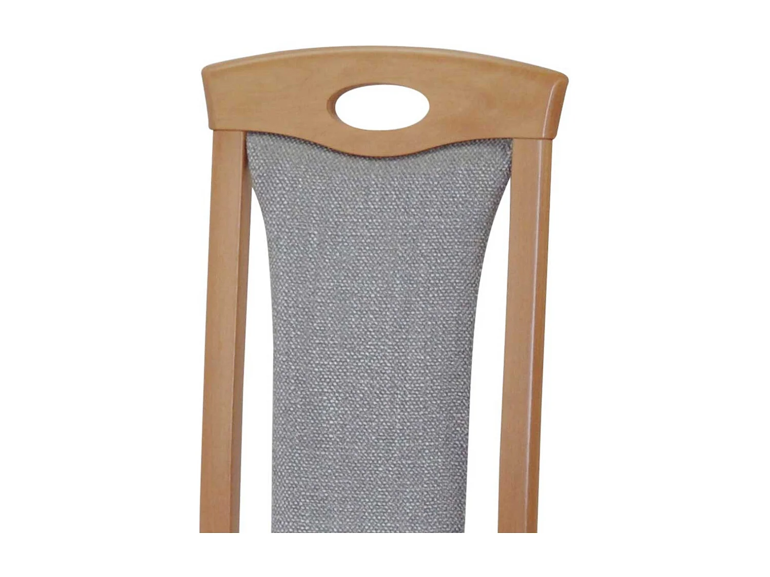 Buche Stühle in Hellgrau Stoff & Kunstleder hoher Lehne (2er Set)