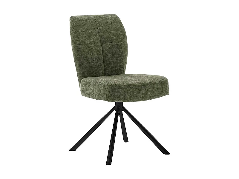 Drehbare Esszimmerstühle in Oliv Grün Schwarz (2er Set)