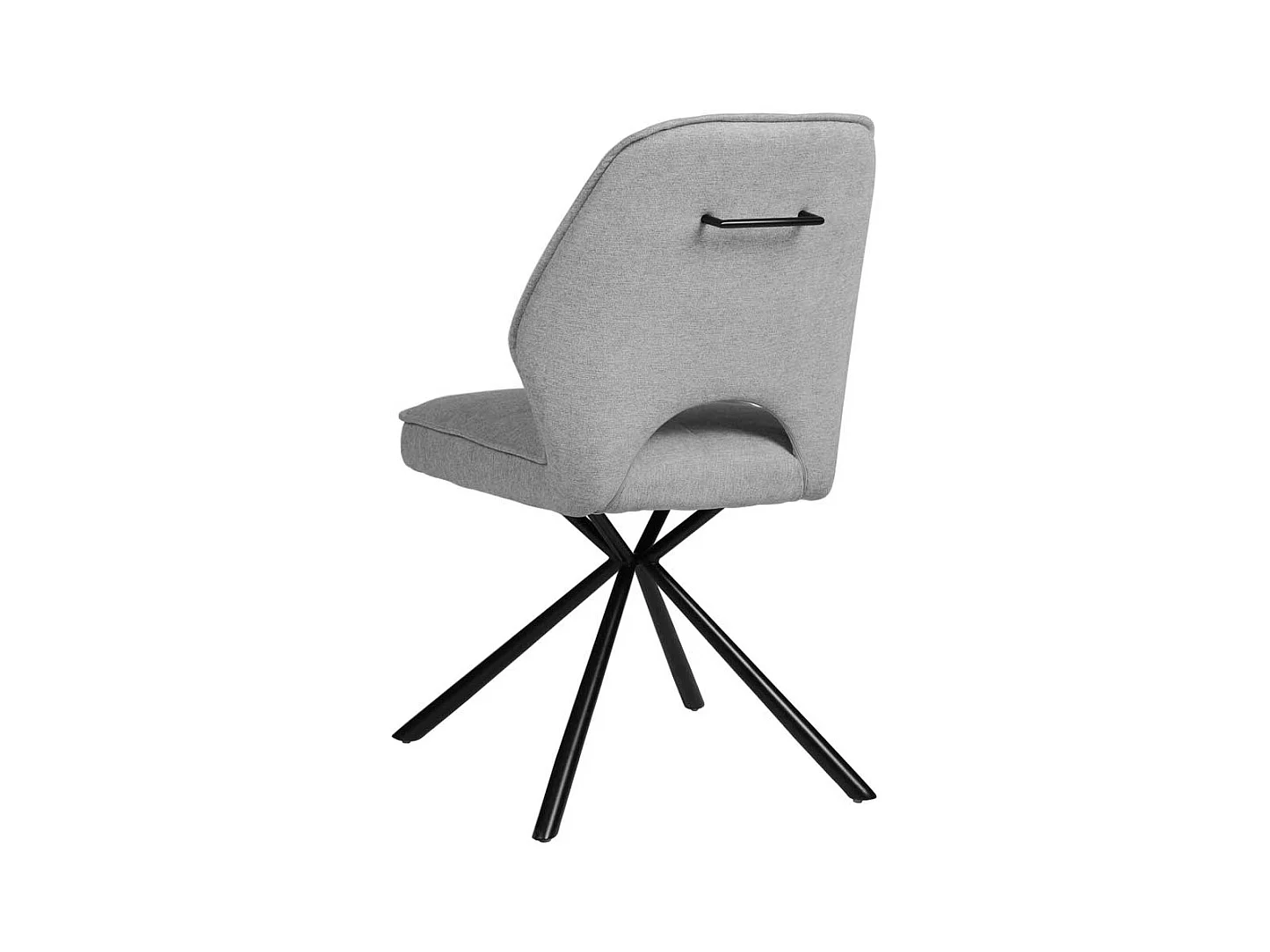 Esszimmer Polsterstühle in Grau und Schwarz Webstoff und Metall (2er Set)