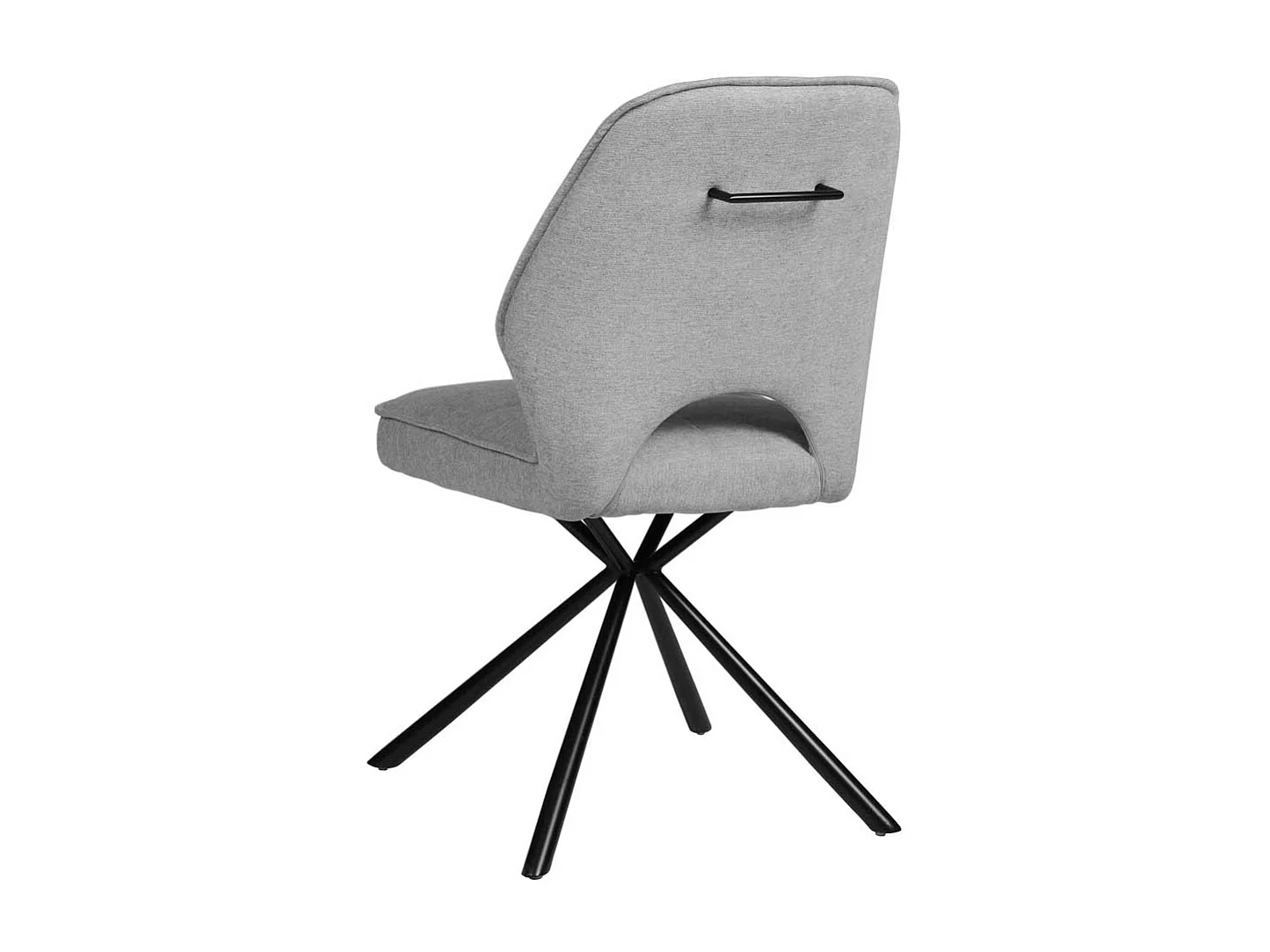 Esszimmer Polsterstühle in Grau und Schwarz Webstoff und Metall (2er Set)