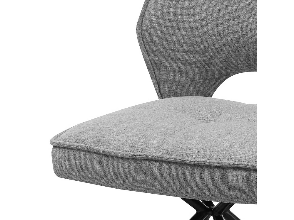 Esszimmer Polsterstühle in Grau und Schwarz Webstoff und Metall (2er Set)