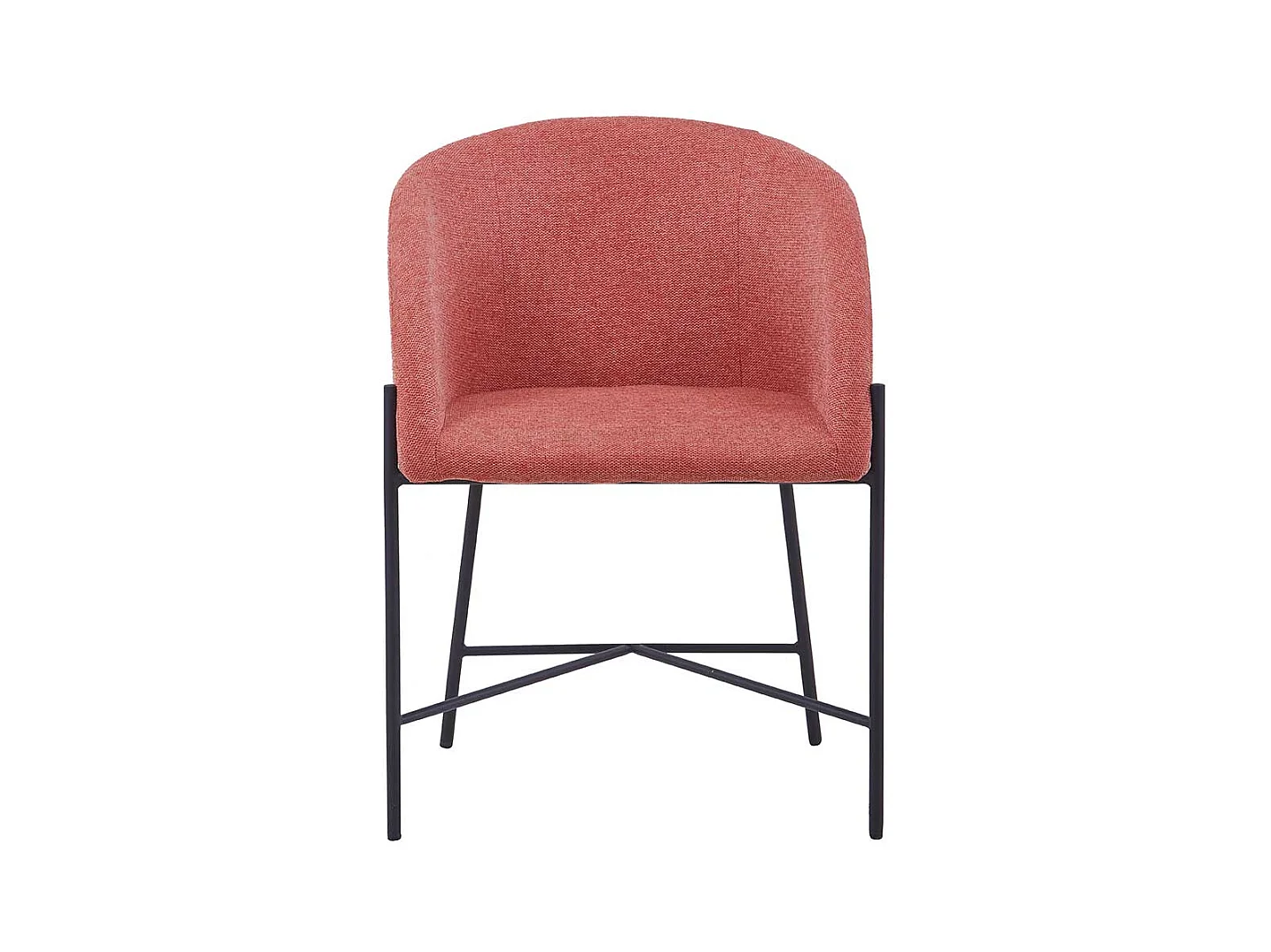Esszimmerarmlehnstuhl in Apricot Strukturstoff Metallgestell