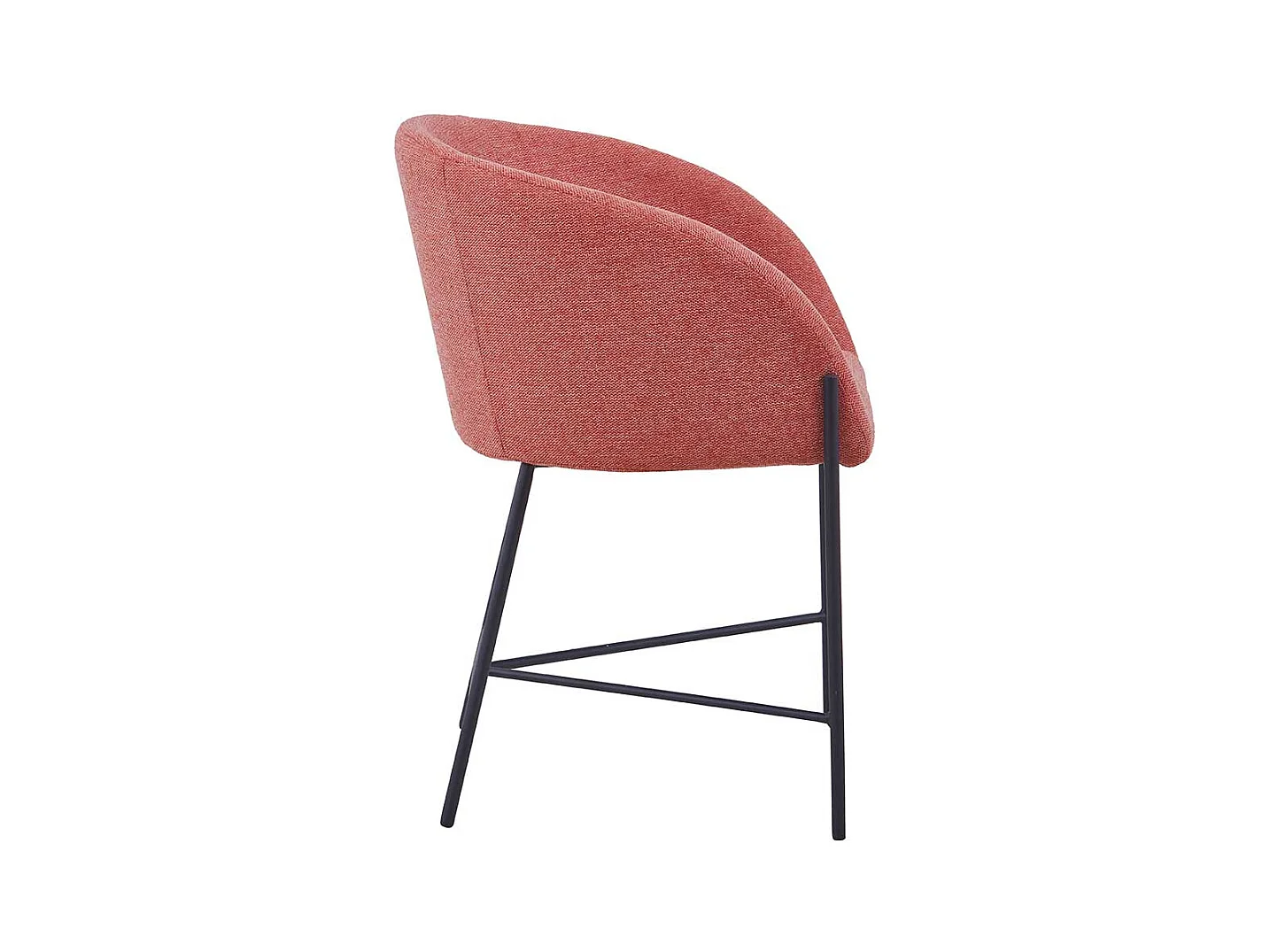 Esszimmerarmlehnstuhl in Apricot Strukturstoff Metallgestell