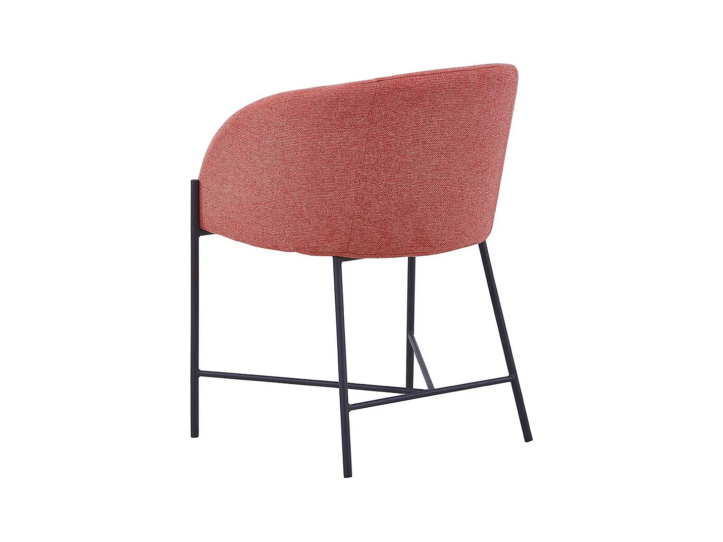 Esszimmerarmlehnstuhl in Apricot Strukturstoff Metallgestell