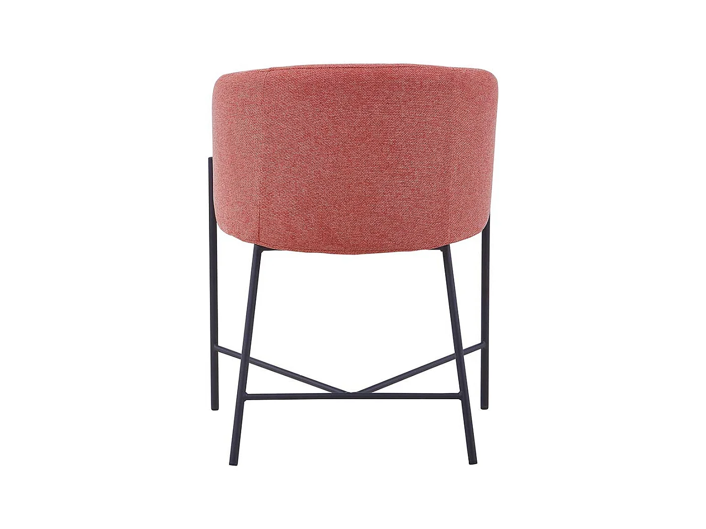 Esszimmerarmlehnstuhl in Apricot Strukturstoff Metallgestell