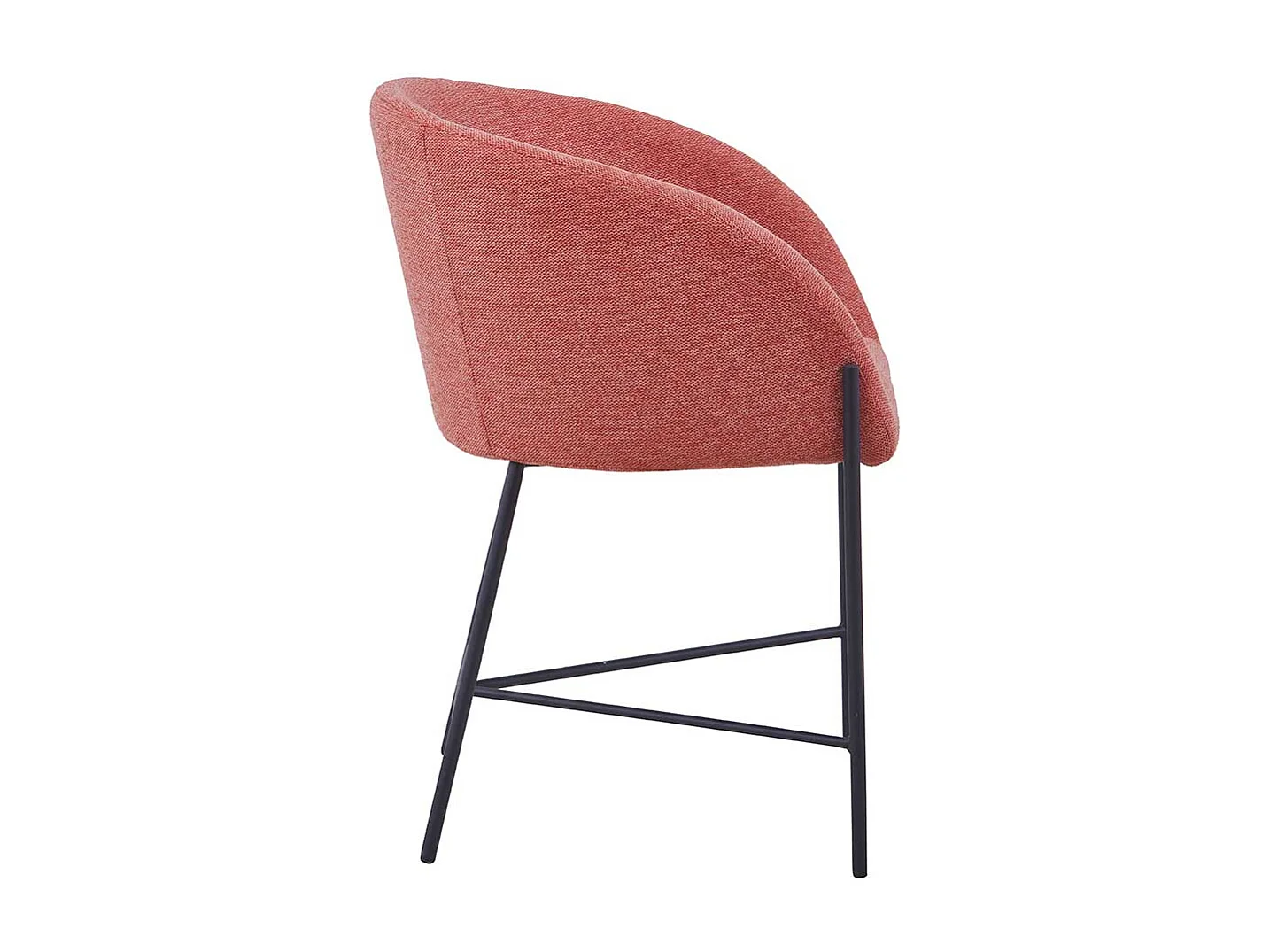 Esszimmerarmlehnstuhl in Apricot Strukturstoff Metallgestell