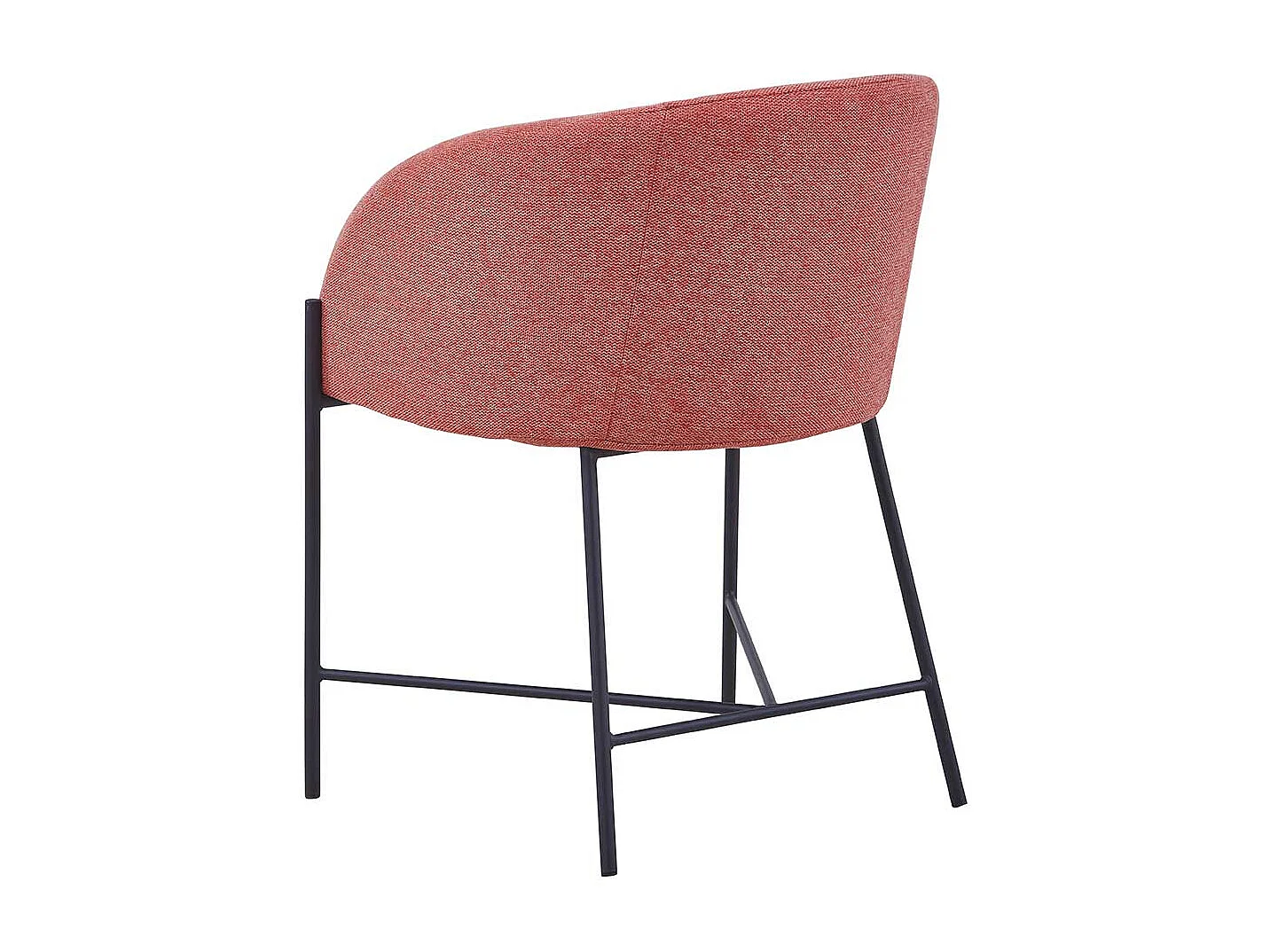 Esszimmerarmlehnstuhl in Apricot Strukturstoff Metallgestell