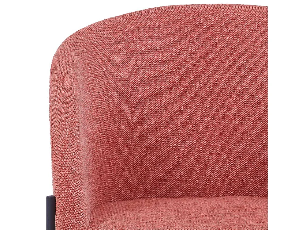 Esszimmerarmlehnstuhl in Apricot Strukturstoff Metallgestell