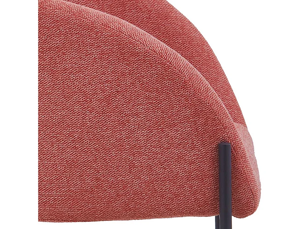 Esszimmerarmlehnstuhl in Apricot Strukturstoff Metallgestell