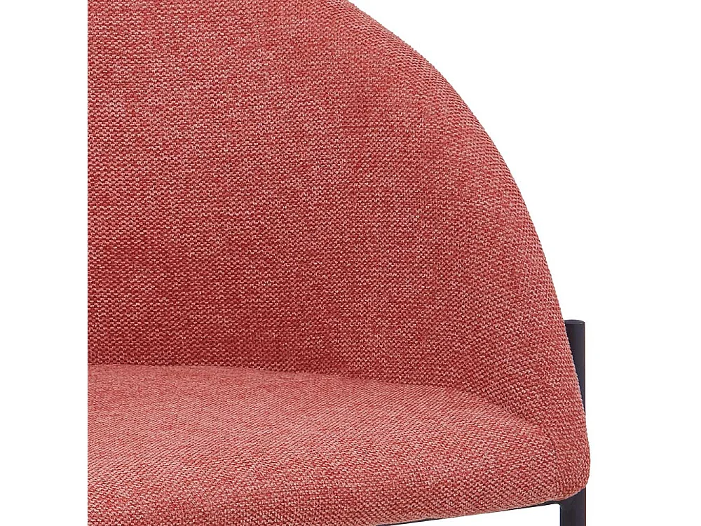 Esszimmerarmlehnstuhl in Apricot Strukturstoff Metallgestell