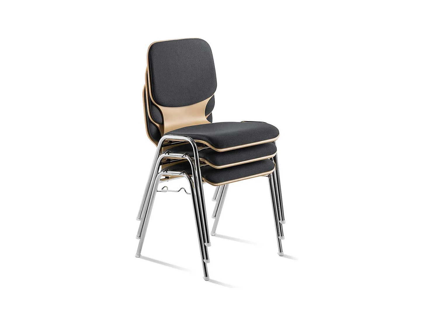 Moderner Stapelstuhl mit Gestell aus Metall 53 cm breit