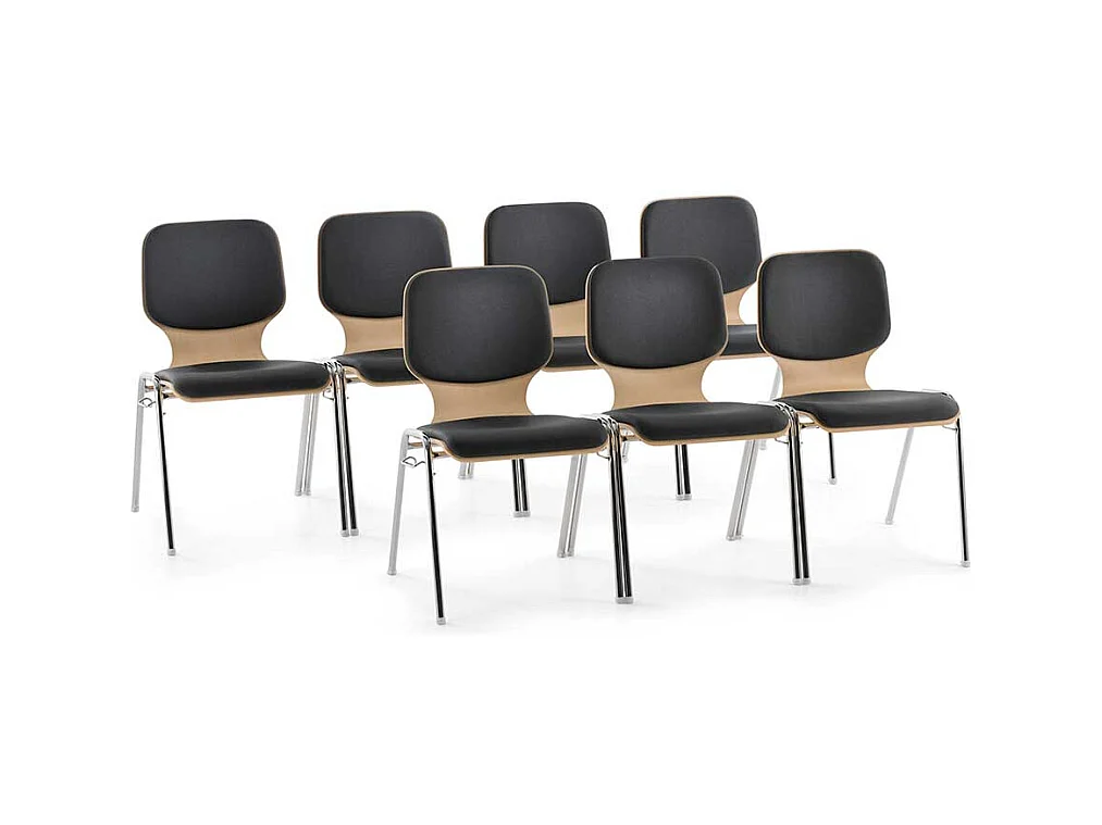 Moderner Stapelstuhl mit Gestell aus Metall 53 cm breit