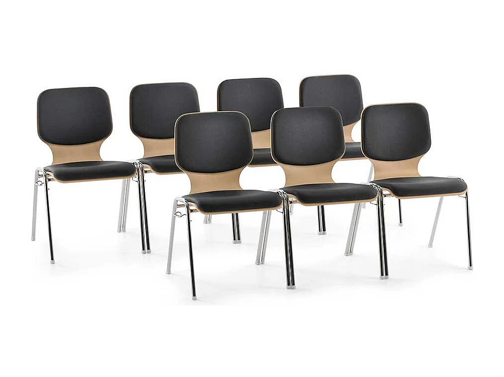 Moderner Stapelstuhl mit Gestell aus Metall 53 cm breit