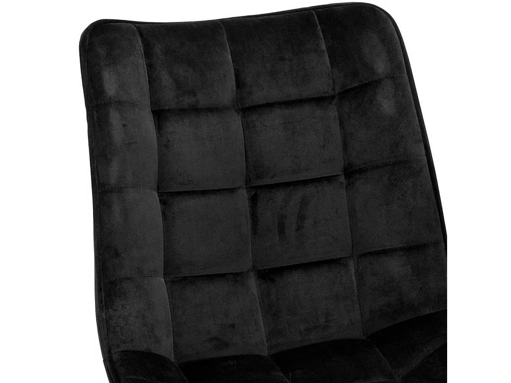 Schwarzer Computerstuhl aus Samt Gestell aus Metall