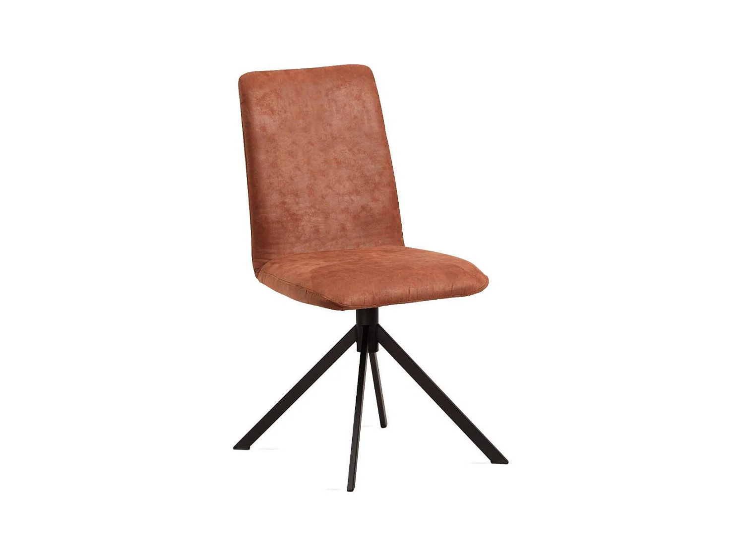 Esstisch Stühle Polsterstuhl in Cognac Braun mit Gestell aus Metall (2er Set)