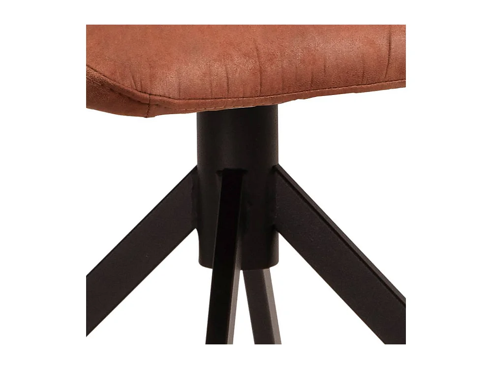 Esstisch Stühle Polsterstuhl in Cognac Braun mit Gestell aus Metall (2er Set)