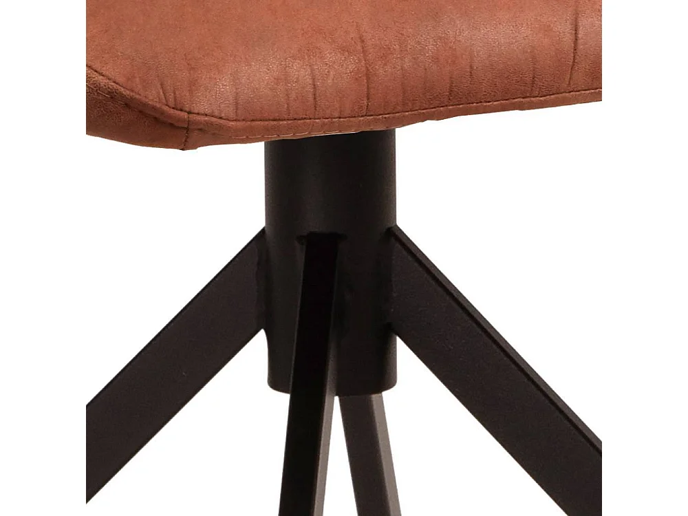 Esstisch Stühle Polsterstuhl in Cognac Braun mit Gestell aus Metall (2er Set)