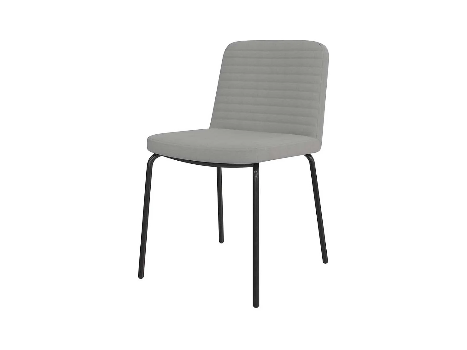 Stuhl Set Grau Stoff in modernem Design Gestell aus Metall (2er Set)