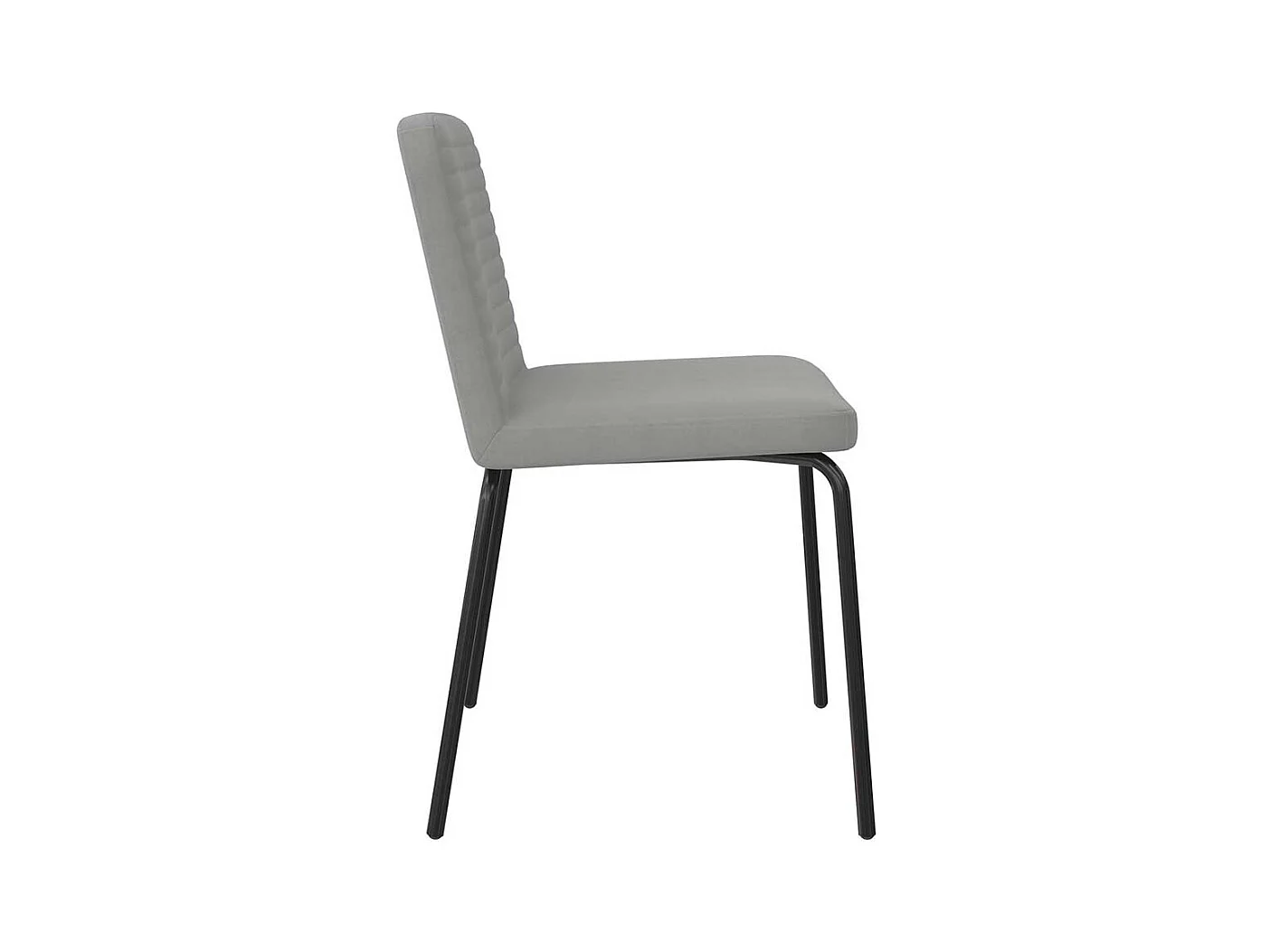 Stuhl Set Grau Stoff in modernem Design Gestell aus Metall (2er Set)