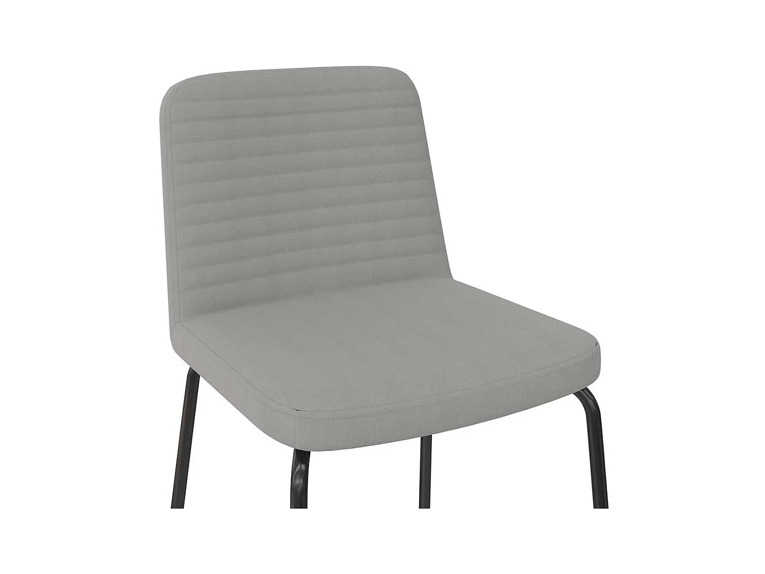 Stuhl Set Grau Stoff in modernem Design Gestell aus Metall (2er Set)