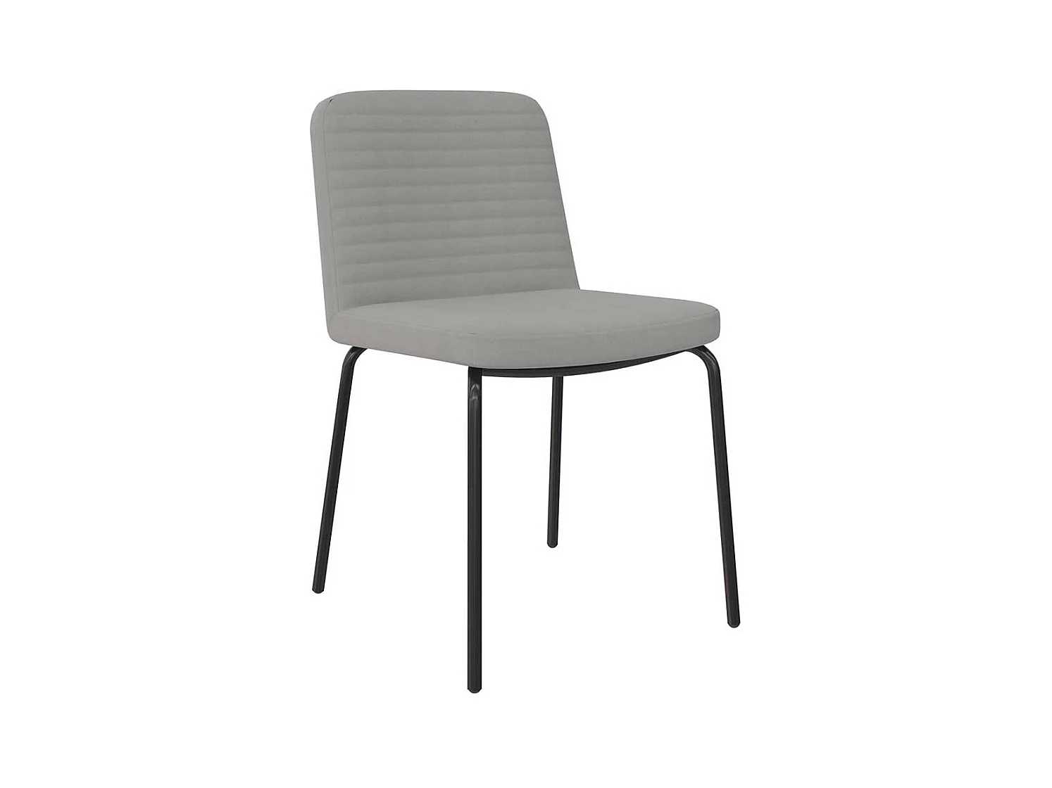 Stuhl Set Grau Stoff in modernem Design Gestell aus Metall (2er Set)