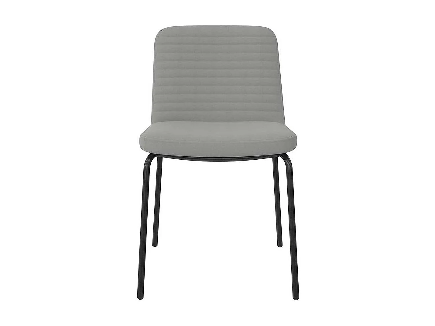 Stuhl Set Grau Stoff in modernem Design Gestell aus Metall (2er Set)