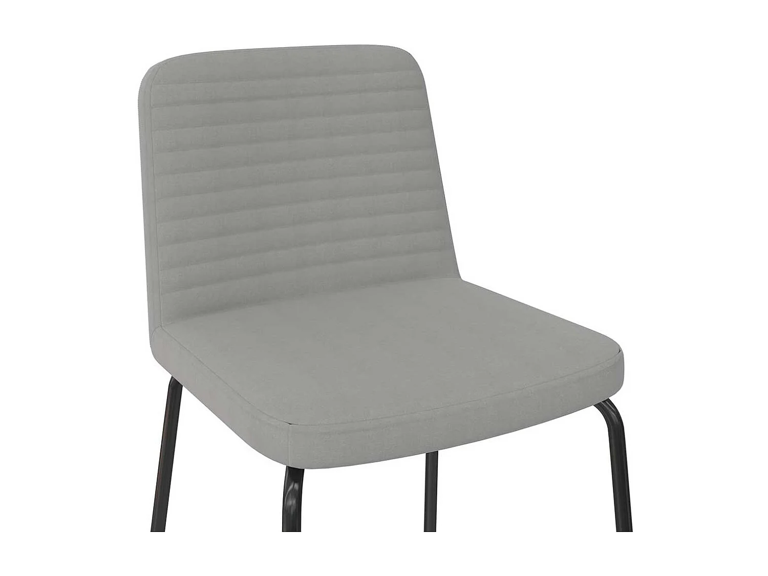 Stuhl Set Grau Stoff in modernem Design Gestell aus Metall (2er Set)