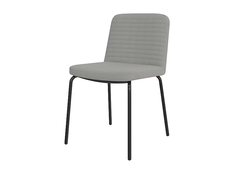 Stuhl Set Grau Stoff in modernem Design Gestell aus Metall (2er Set)